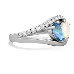 Blue Topaz Nestled Heart Keepsake 14K White Gold ring R5650