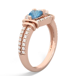 Blue Topaz Art-Deco Keepsake 14K Rose Gold ring R5630