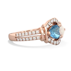 Blue Topaz Art-Deco Keepsake 14K Rose Gold ring R5630