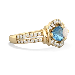 Blue Topaz Art-Deco Keepsake 14K Yellow Gold ring R5630