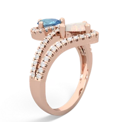 Blue Topaz Diamond Dazzler 14K Rose Gold ring R3000