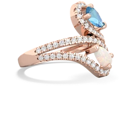 Blue Topaz Diamond Dazzler 14K Rose Gold ring R3000