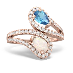 Blue Topaz Diamond Dazzler 14K Rose Gold ring R3000