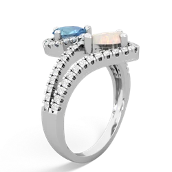 Blue Topaz Diamond Dazzler 14K White Gold ring R3000