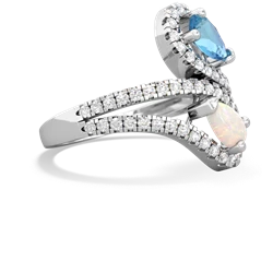 Blue Topaz Diamond Dazzler 14K White Gold ring R3000