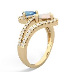 Blue Topaz Diamond Dazzler 14K Yellow Gold ring R3000