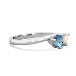 Blue Topaz Sweethearts 14K White Gold ring R5260