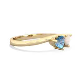 Blue Topaz Sweethearts 14K Yellow Gold ring R5260