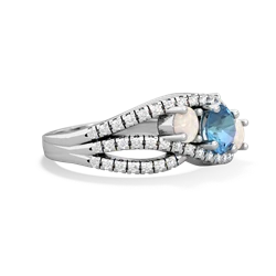 Blue Topaz Three Stone Aurora 14K White Gold ring R3080