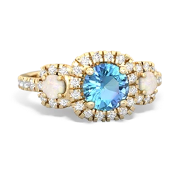 Blue Topaz Regal Halo 14K Yellow Gold ring R5350