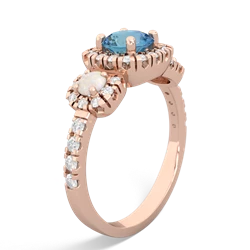 Blue Topaz Regal Halo 14K Rose Gold ring R5350