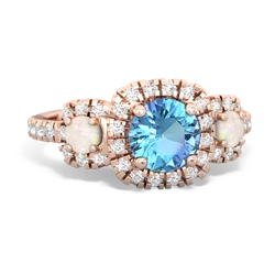 Blue Topaz Regal Halo 14K Rose Gold ring R5350