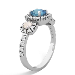 Blue Topaz Regal Halo 14K White Gold ring R5350