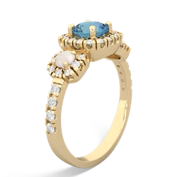 Blue Topaz Regal Halo 14K Yellow Gold ring R5350
