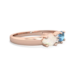 Blue Topaz Pear Bowtie 14K Rose Gold ring R0865