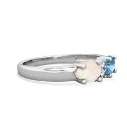Blue Topaz Pear Bowtie 14K White Gold ring R0865