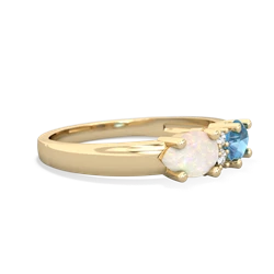 Blue Topaz Pear Bowtie 14K Yellow Gold ring R0865