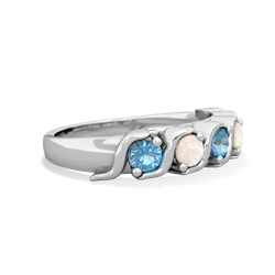 Blue Topaz Anniversary Band 14K White Gold ring R2089