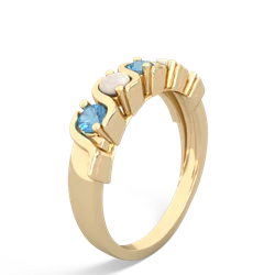 Blue Topaz Anniversary Band 14K Yellow Gold ring R2089