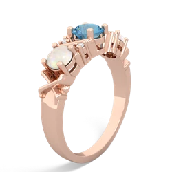 Blue Topaz Hugs And Kisses 14K Rose Gold ring R5016