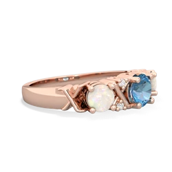 Blue Topaz Hugs And Kisses 14K Rose Gold ring R5016