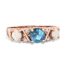 Blue Topaz Hugs And Kisses 14K Rose Gold ring R5016