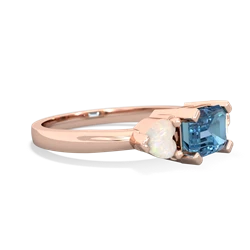 Blue Topaz Three Stone 14K Rose Gold ring R5235