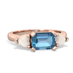 Blue Topaz Three Stone 14K Rose Gold ring R5235