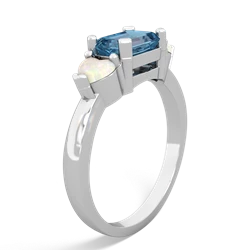 Blue Topaz Three Stone 14K White Gold ring R5235