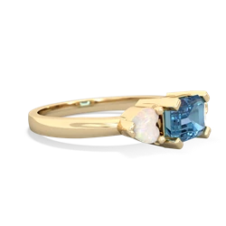 Blue Topaz Three Stone 14K Yellow Gold ring R5235