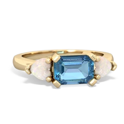 Blue Topaz Three Stone 14K Yellow Gold ring R5235