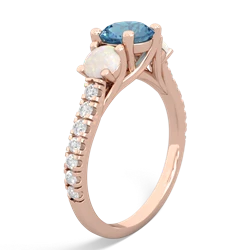 Blue Topaz Pave Trellis 14K Rose Gold ring R5500