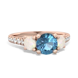 Blue Topaz Pave Trellis 14K Rose Gold ring R5500