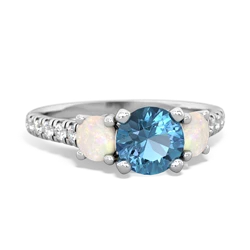 Blue Topaz Pave Trellis 14K White Gold ring R5500