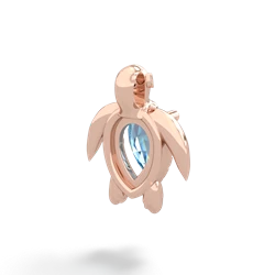 Blue Topaz Baby Sea Turtle 14K Rose Gold pendant P5241