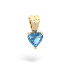 Blue Topaz 5Mm Heart Solitaire 14K Yellow Gold pendant P1861