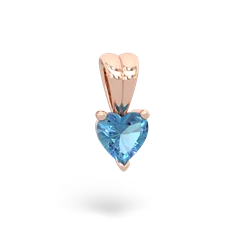 Blue Topaz 5Mm Heart Solitaire 14K Rose Gold pendant P1861