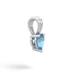 Blue Topaz 5Mm Heart Solitaire 14K White Gold pendant P1861