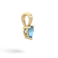 Blue Topaz 5Mm Heart Solitaire 14K Yellow Gold pendant P1861