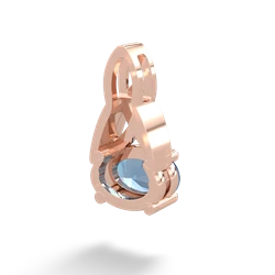 Blue Topaz Celtic Trinity Knot 14K Rose Gold pendant P2389