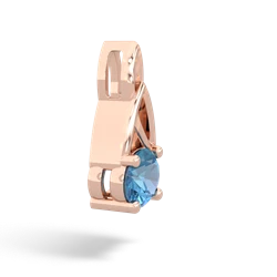 Blue Topaz Celtic Trinity Knot 14K Rose Gold pendant P2389