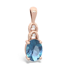 Blue Topaz Links 14K Rose Gold pendant P4032