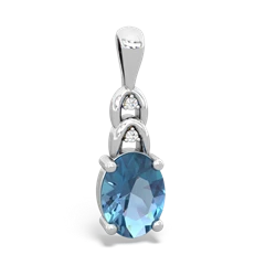 Blue Topaz Links 14K White Gold pendant P4032