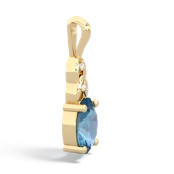 Blue Topaz Links 14K Yellow Gold pendant P4032