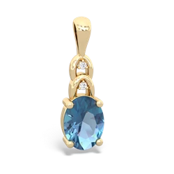 Blue Topaz Links 14K Yellow Gold pendant P4032