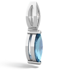 Blue Topaz Marquise Drop 14K White Gold pendant P5333