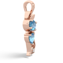 Blue Topaz Kitten 14K Rose Gold pendant P5780