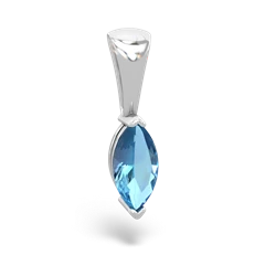 Blue Topaz 8X4 Marquise 14K White Gold pendant P1701