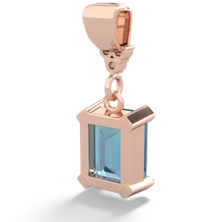 Blue Topaz Art Deco Dangle 14K Rose Gold pendant P1937