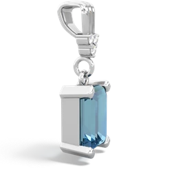 Blue Topaz Art Deco Dangle 14K White Gold pendant P1937